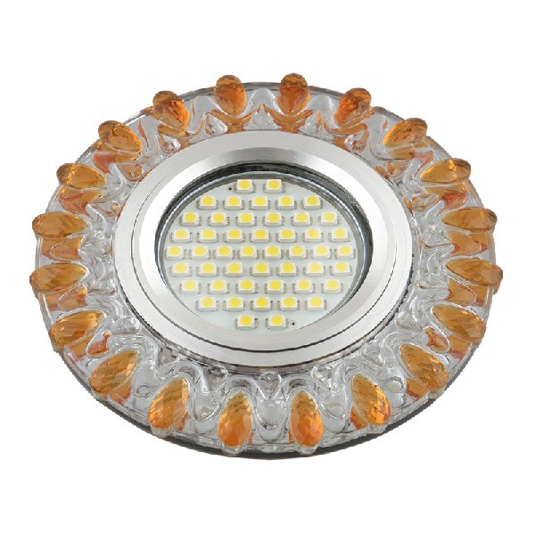 Светильник Точечный ДекорСтекло MR16+LED GU5.3 Желтый D95х20мм Luciole L148 Fametto