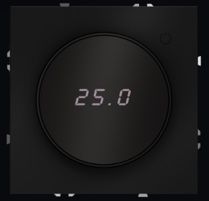 Терморегулятор Электронный с индикацией  Черный матовый VOLTUM