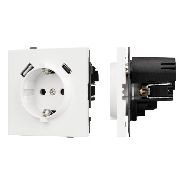 Механизм розетки с USB зарядкой SCT-TENDO-MUAC-SFPL-WH (230V, 16A) (Arlight, Матовый белый)