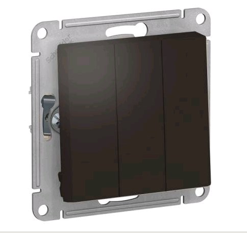 Выключатель В Рамку Трехклавишный Без Подсветки Мокко IP20 10А 250В ATLASDESIGN SE