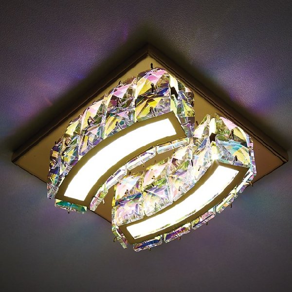 Светильник Точечный ДекорХрусталь LED 1х  4Вт 4200K Золото 110х110х40мм  350Лм IP20 S70 Ambrella