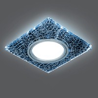 Светильник Точечный ДекорСтекло MR16+LED4100К 1х50Вт GU5.3 Черный-Хром 90х90х25мм BL068 Gauss