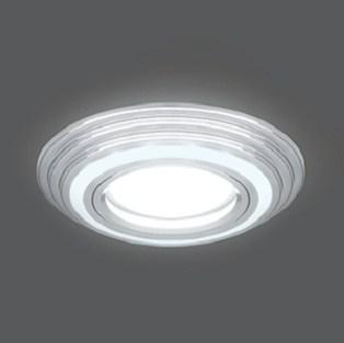 Светильник Точечный ДекорСтекло MR16+LED4000К 1х50Вт GU5.3 Хром D100х25мм IP20 BL139 Gauss