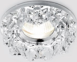 Светильник Точечный ДекорСтекло MR16 1х50Вт GU5.3  Серебро D95х25мм  IP20 D1014 LBT