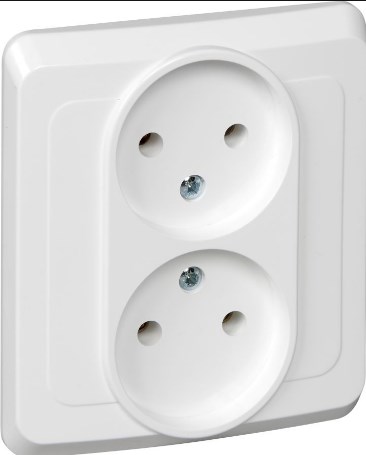Розетка Встраив Двойная Без Заземления Белый IP20 16А 250В ЭТЮД Schneider Electric