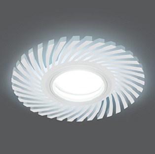 Светильник Точечный ДекорСтекло MR16+LED4000К 1х50Вт GU5.3 Белый D120х25мм IP20 BL133 Gauss