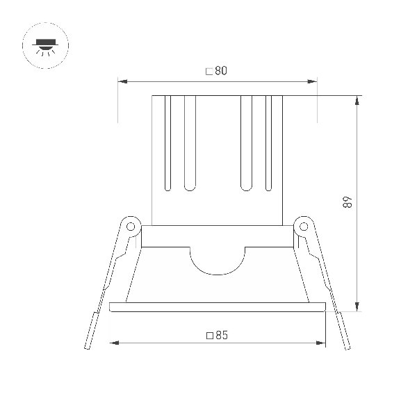 Светильник MS-FLOW-BUILT-S85x85-12W Warm3000 (WH, 55 deg, 230V) (Arlight, IP20 Металл, 5 лет)