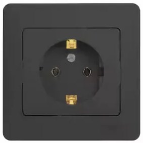 Розетка Встраив Одинарная с Заземлением Антрацит IP20 16А 250В GLOSSA Schneider Electric
