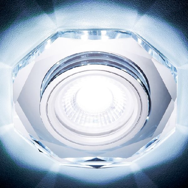Светильник Точечный ДекорСтекло MR16+LED 1х50Вт GU5.3  Прозрачный D100х25мм S213 IP20 Ambrella