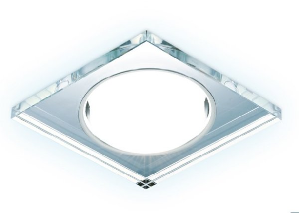 Светильник Точечный ДекорСтекло GX53+LED Хром-Прозрачный 120х120х30мм  IP20 G215 Ambrella