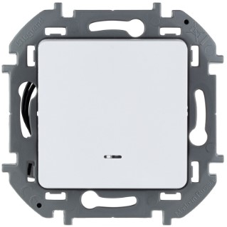 Переключатель В Рамку Одноклавишный С Подсветкой Белый IP20 10А 250В INSPIRIA Legrand
