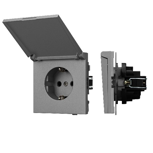Механизм розетки влагозащищённый SCT-TENDO-MCP-PL-GR (230V, 16A) (Arlight, Графитовый)