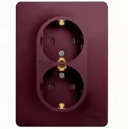 Розетка Встраив Двойная с Заземлением Баклажановый IP20   GLOSSA Schneider Electric