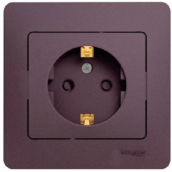 Розетка Встраив Одинарная с Заземлением Сиреневый Туман IP20   GLOSSA Schneider Electric