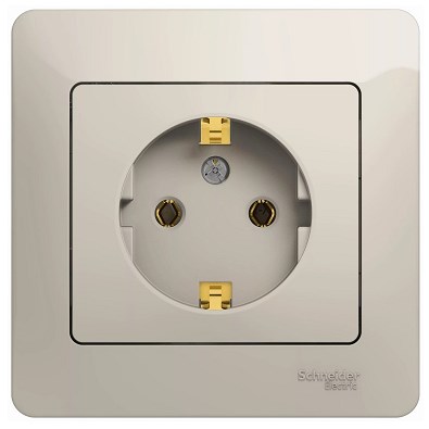Розетка Встраив Одинарная c Заземлением Молочный IP20 16А 250В GLOSSA Schneider Electric