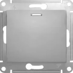Переключатель В Рамку Одноклавишный С Подсветкой Алюминий IP20 10А 250В GLOSSA SE