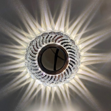Светильник Точечный ДекорСтекло MR16+LED 1х50Вт GU5.3  Прозрачный D100х25мм  IP20 K1682 LBT