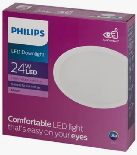 Светильник Даунлайт Круг LED   24Вт Белый 4000K 1820Лм Симм. 120º  D215 (200)мм PHILIPS