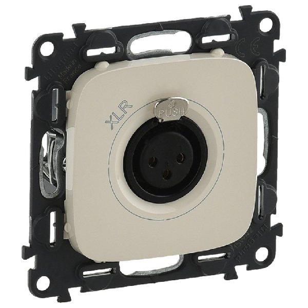Аудиорозетка В Рамку Одинарная Слоновая Кость С Гнездом XLR IP20 ALLURE Legrand