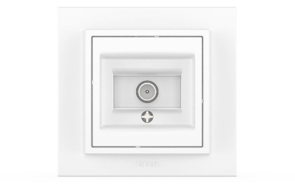 Розетка ТВ оконечная В Рамку  Одинарная С Экраном Белоснежный IP20   Zena  Vega EL-BI