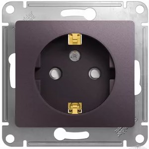Розетка В Рамку Одинарная c Заземлением+Шторки Сиреневый Туман IP20   GLOSSA Schneider Electric