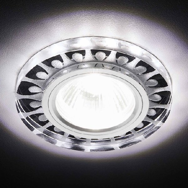 Светильник Точечный ДекорСтекло MR16+LED 1х50Вт GU5.3  Матовый-Белый D90x10мм IP20 S219 Ambrella
