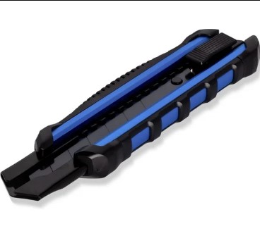 Строительный нож 25 мм, отлам. лезвие, алюмин, прорез. корпус, металл.направл,Smartbuy Tools