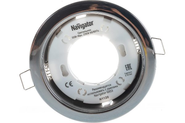 Светильник Точечный Врезной GX53 Черный хром D125мм  IP20 Navigator