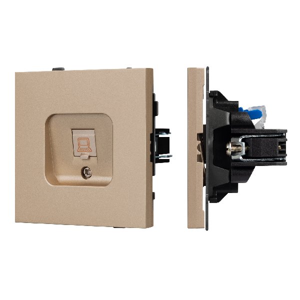 Механизм компьютерной розетки SCT-TENDO-MPC1-PL-GD (RJ-45, CAT6) (Arlight, Песочный)