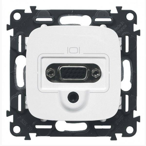 Розетка HD15+гнездо Jack 3.5мм В Рамку Одинарная Белый IP20 ALLURE Legrand