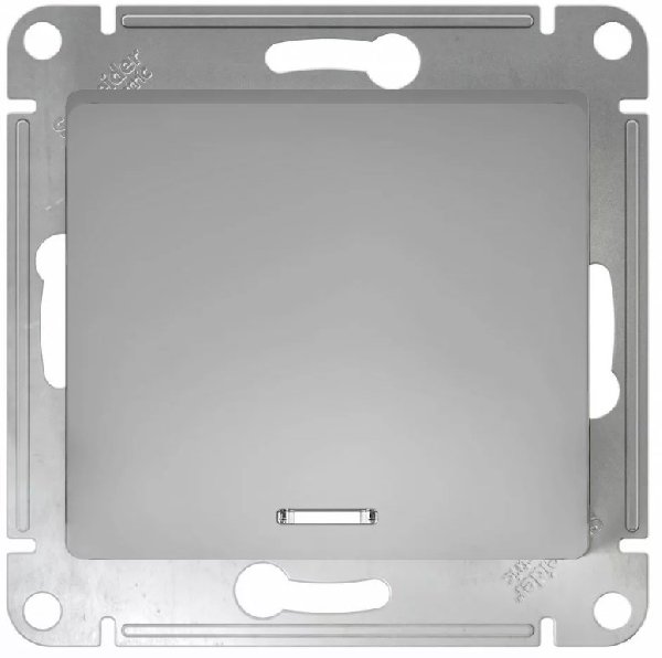 Выключатель В Рамку Одноклавишный С Подсветкой Алюминий IP20 10А 250В GLOSSA SE