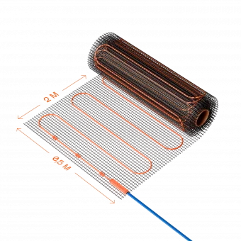 Комплект "Теплый пол" (мат) двухжил.  200Вт  1м²  VLT01-200-1.0 Voltum