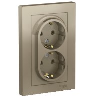 Розетка Встраив Двойная С Заземлением Шампань IP20 16А 250В ATLASDESIGN Schneider Electric