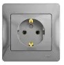 Розетка Встраив Одинарная c Заземлением Алюминий IP20 16А 250В GLOSSA Schneider Electric