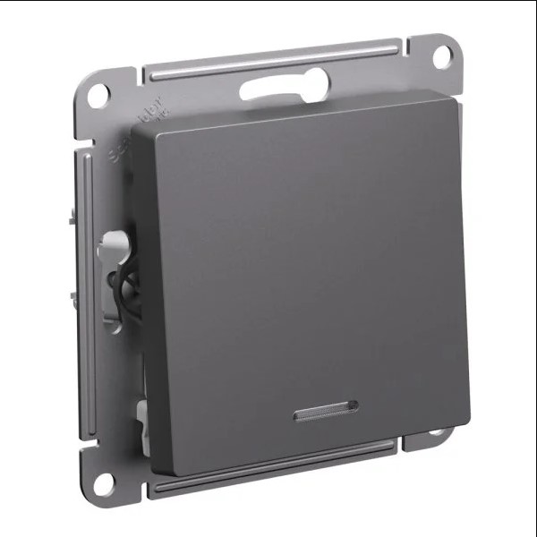Выключатель В Рамку Одноклавишный С Подсветкой Базальт IP20 10А 250В ATLASDESIGN SE