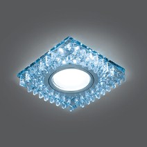 Светильник Точечный ДекорСтекло MR16+LED4100К 1х50Вт GU5.3 Прозрачный 95х95х35мм IP20 BL030 Gauss