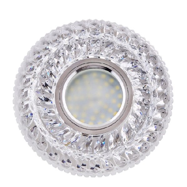 Светильник Точечный ДекорСтекло MR16+LED 1х50Вт GU5.3  Прозрачный D125х35мм  IP20 K1654 LBT