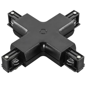 Коннектор X - образный для трека 2 TRAЧерный BARRA Lightstar