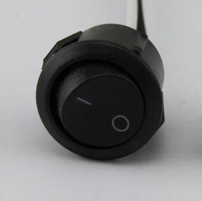 Выключатель Кнопочный  6А ON-OFF Черный корпус D22х25мм/D20мм Tlight