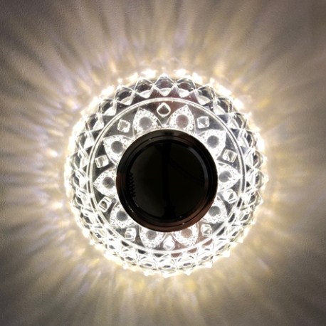 Светильник Точечный ДекорСтекло MR16+LED 1х50Вт GU5.3  Прозрачный D100х35мм  IP20 K1137L LBT