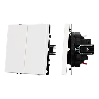 Механизм выключателя двухклавишный перекрёстный SWT-NOBE-MKX2-SFPL-WH (230V, 10A) (Arlight, Белый кв