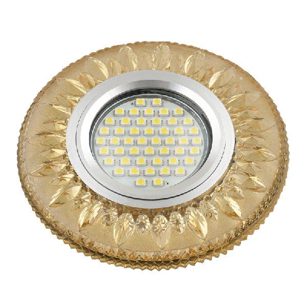 Светильник Точечный ДекорСтекло MR16+LED 1х50Вт GU5.3  Золото D95х10мм  IP20 L141 Fametto