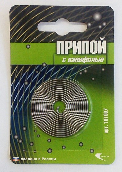 Припой ПОС-61 спираль 2,0мм L=1м с канифолью ВЕКТА