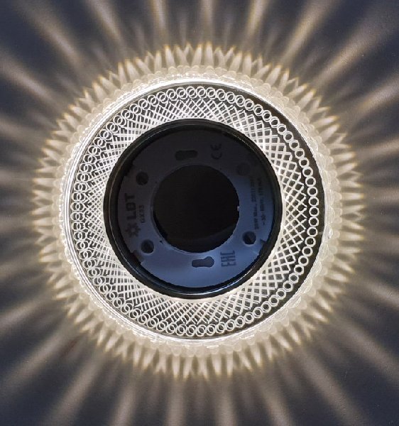 Светильник Точечный ДекорСтекло GX53+LED Прозрачный D125х45мм IP20 GX5324L-11 LBT