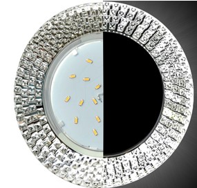 Ecola GX53 H4 LD5319 Glass Круг с прозр. мозаикой с подсветкой/фон зерк./центр.часть хром 40x123 (к+