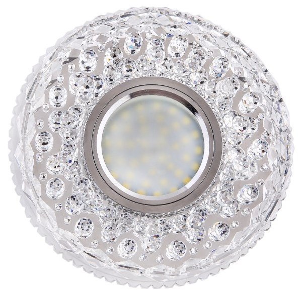 Светильник Точечный ДекорСтекло MR16+LED 1х50Вт GU5.3  Прозрачный 115х115х25мм  IP20 K1652 LBT