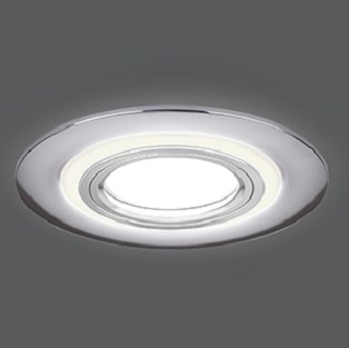 Светильник Точечный ДекорСтекло MR16+LED4000К 1х50Вт GU5.3 Хром D100х25мм IP20 BL140 Gauss