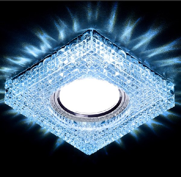 Светильник Точечный ДекорСтекло MR16+LED 1х50Вт GU5.3 Хром-Прозрачный 125x125x30мм S272 CLD Ambrella
