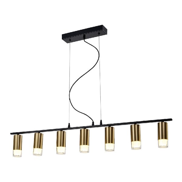 Люстра Подвесная 7х50Вт GU10 Черный+Коричневый+Белый G31002/7BK BR ЭкономСвет