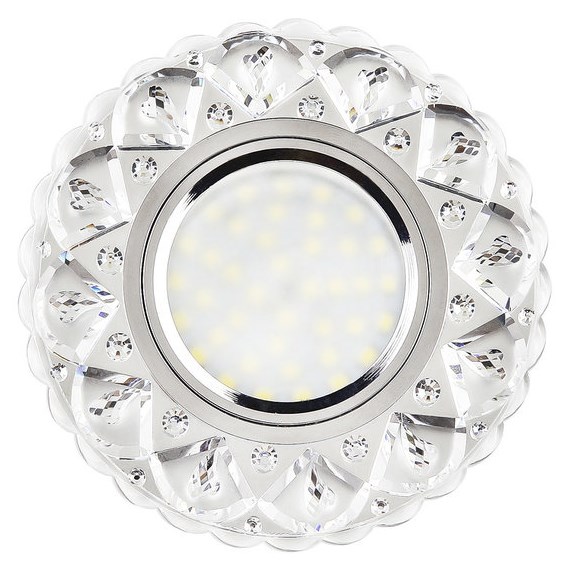 Светильник Точечный ДекорСтекло MR16+LED 1х50Вт GU5.3  Прозрачный D100х25мм  IP20 K1617L LBT